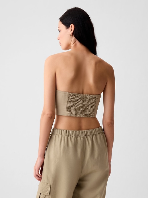 Image number 2 showing, Linen-Cotton Cropped Tube Top