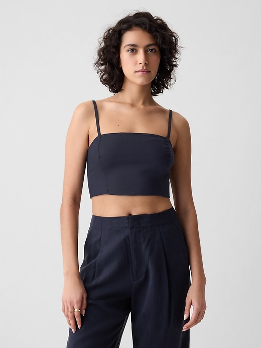 Image number 9 showing, Linen-Cotton Cropped Tube Top