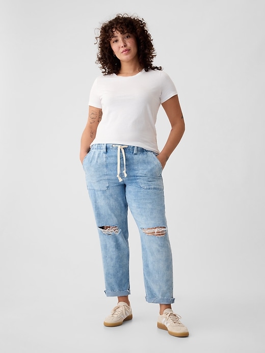 Image number 5 showing, Mid Rise Easy Denim Utility Jeans