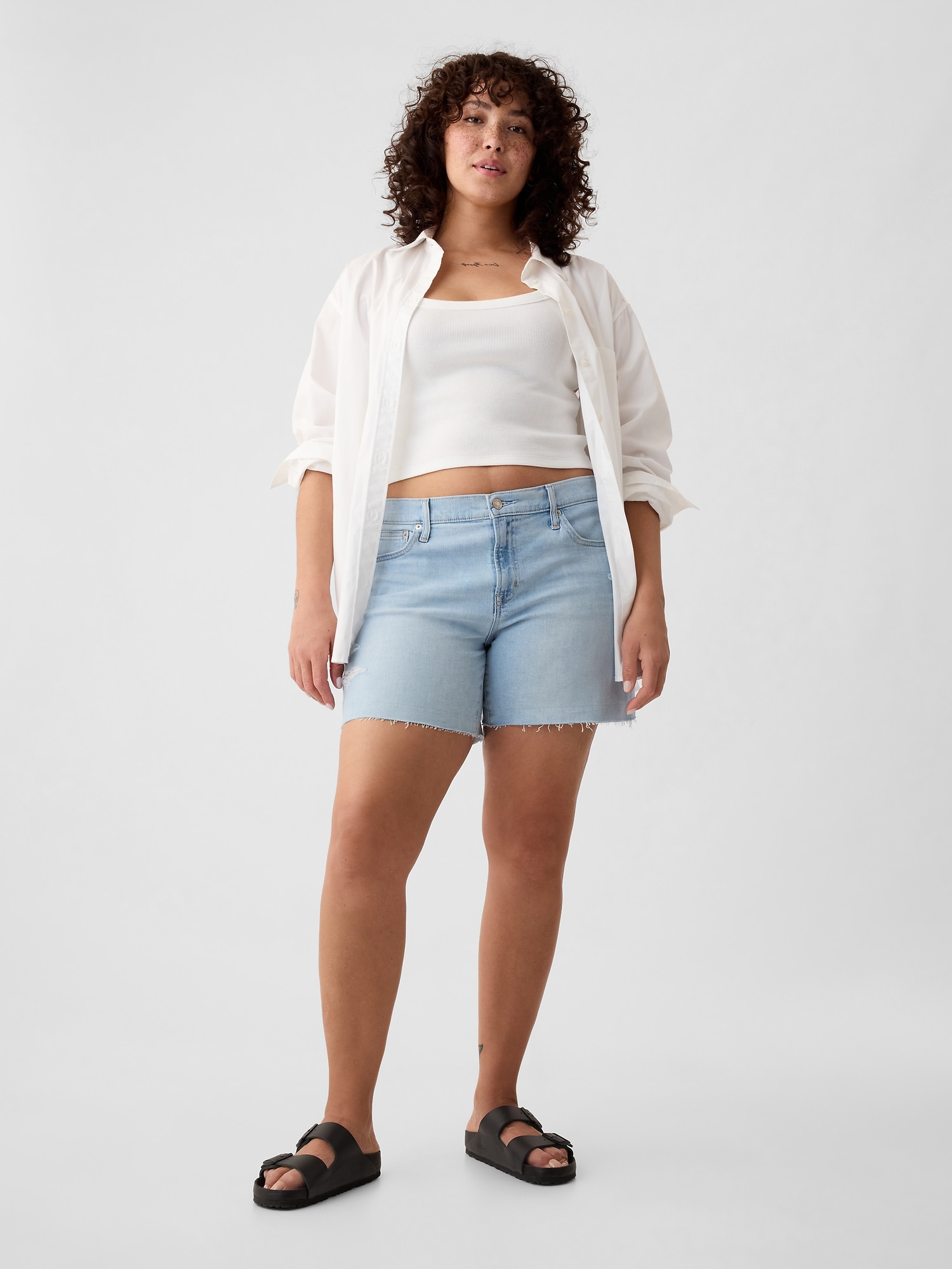 5" Mid Rise Denim Girlfriend Shorts