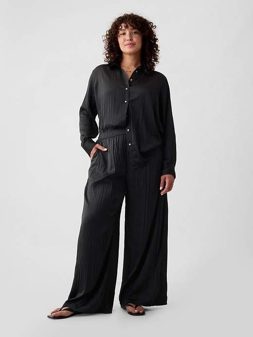 Image number 5 showing, Crinkle Texture Satin Pants