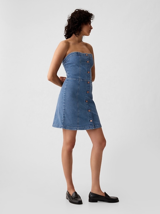 Image number 3 showing, Strapless Denim Mini Dress