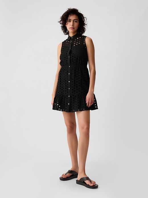 Image number 9 showing, Eyelet Tiered Mini Dress