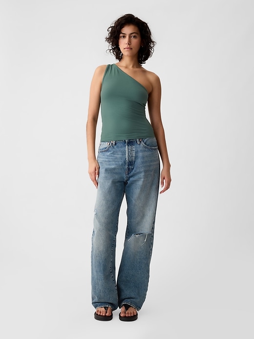 Image number 7 showing, Modern One-Shoulder Cropped Tank Top