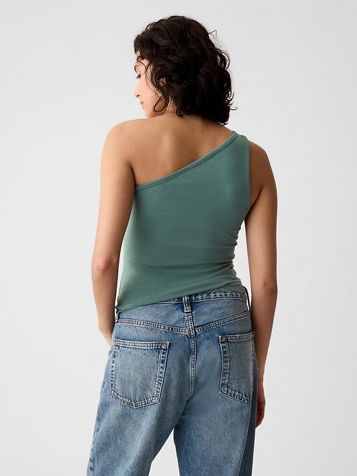 Image number 2 showing, Modern One-Shoulder Cropped Tank Top