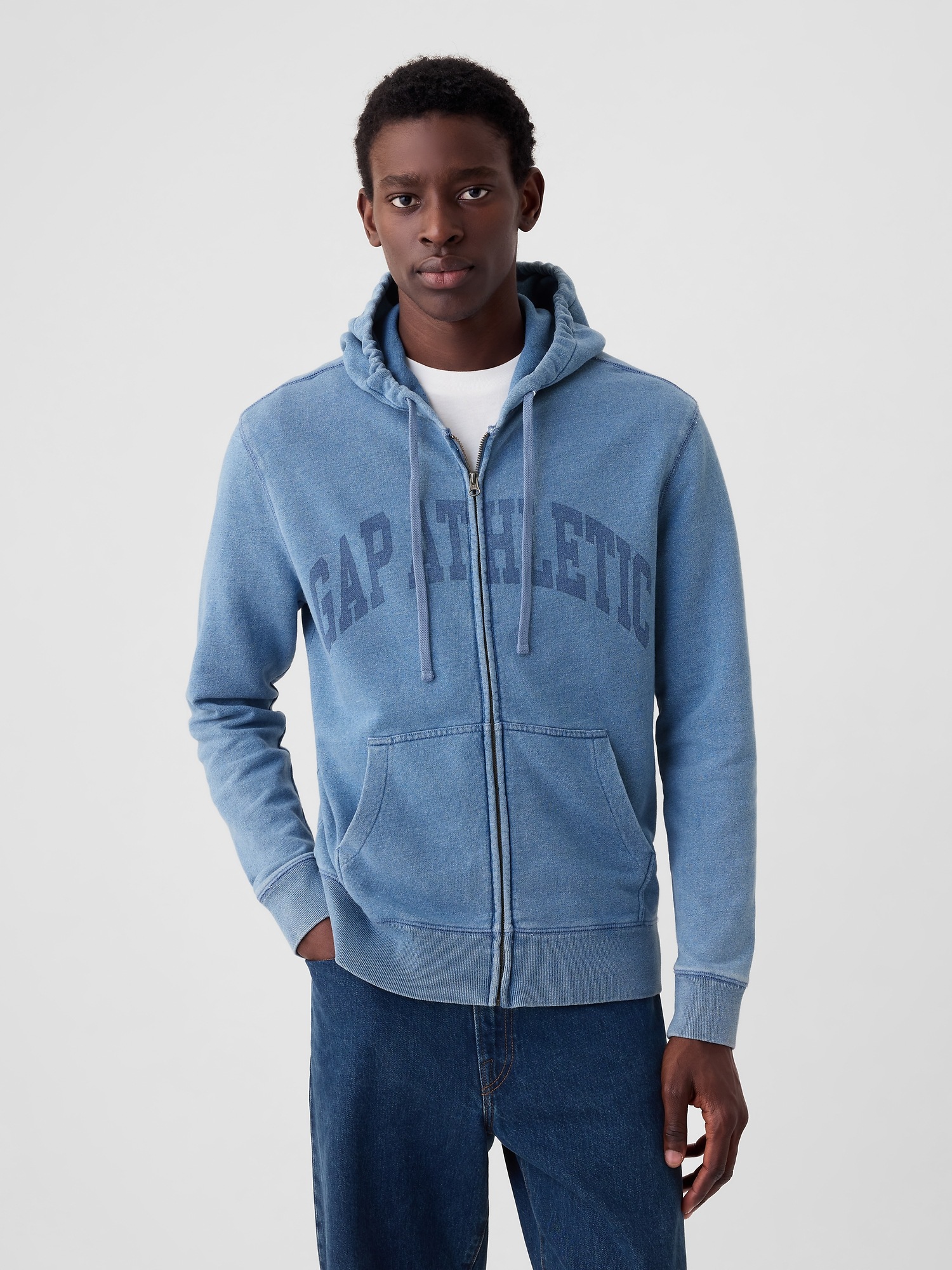 Gap grey zip up hoodie best sale