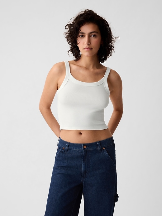 Image number 1 showing, Modern Rib Cropped Tank Top