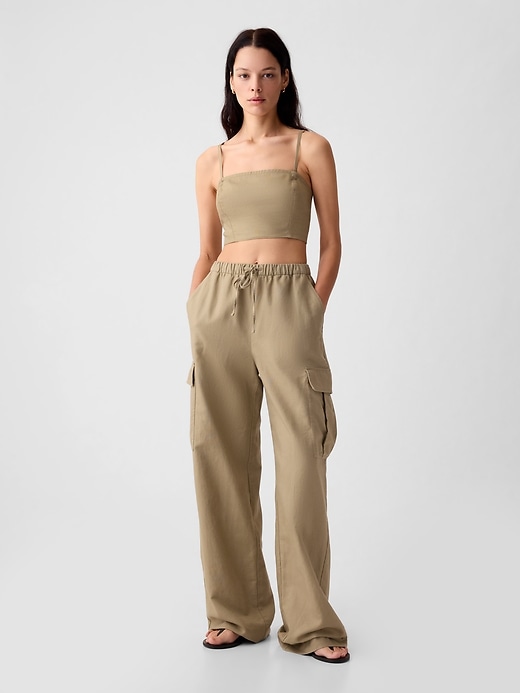 Image number 7 showing, Linen-Cotton Cropped Tube Top