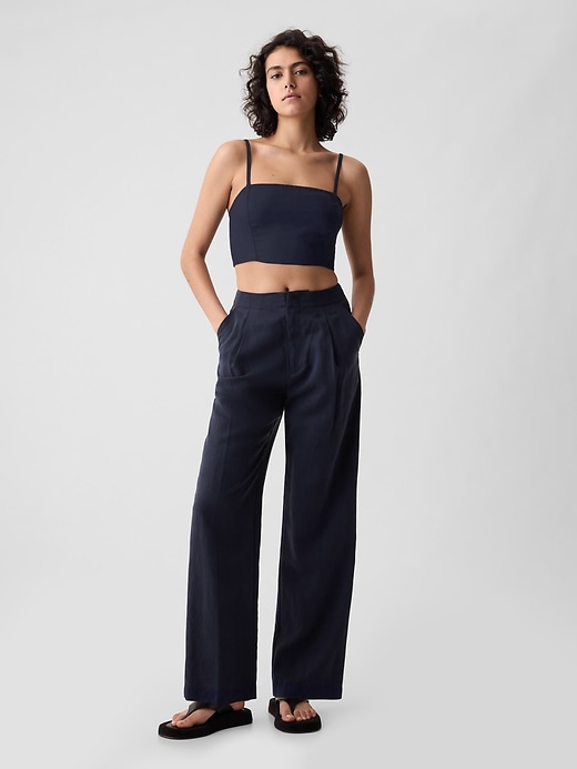 Image number 10 showing, Linen-Cotton Cropped Tube Top