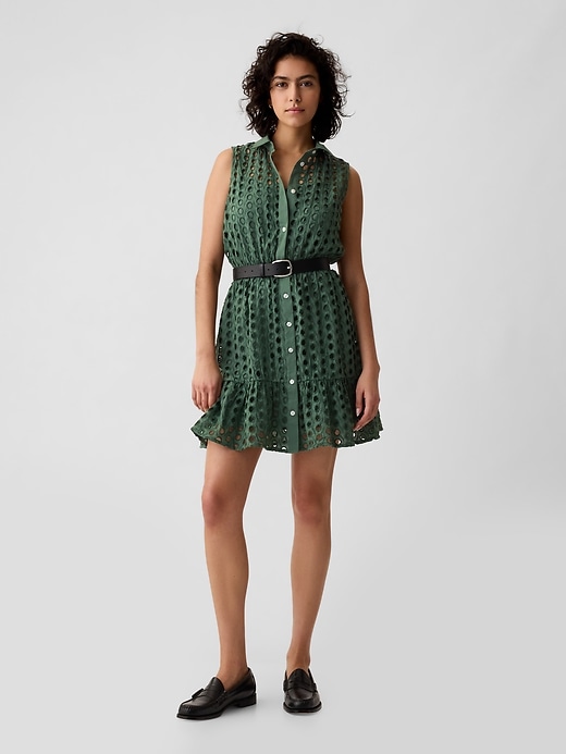 Image number 7 showing, Eyelet Tiered Mini Dress