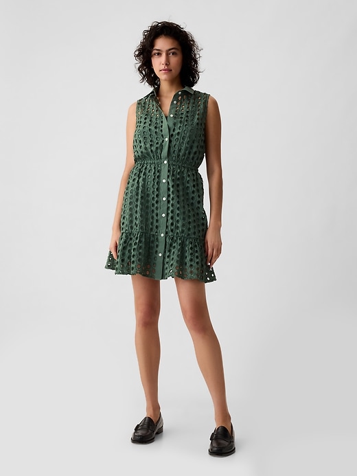 Image number 8 showing, Eyelet Tiered Mini Dress