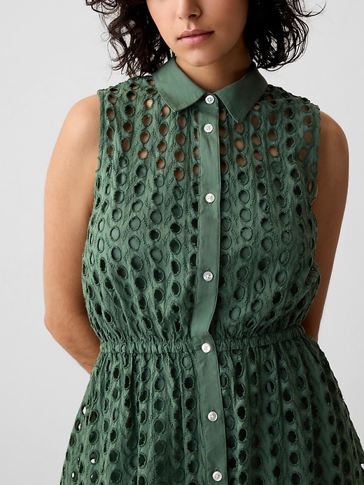 Image number 9 showing, Eyelet Tiered Mini Dress