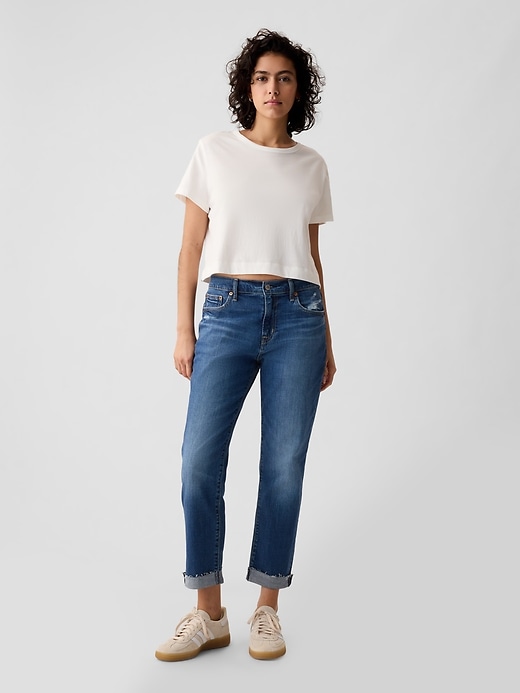 Image number 9 showing, Mid Rise Girlfriend Jeans