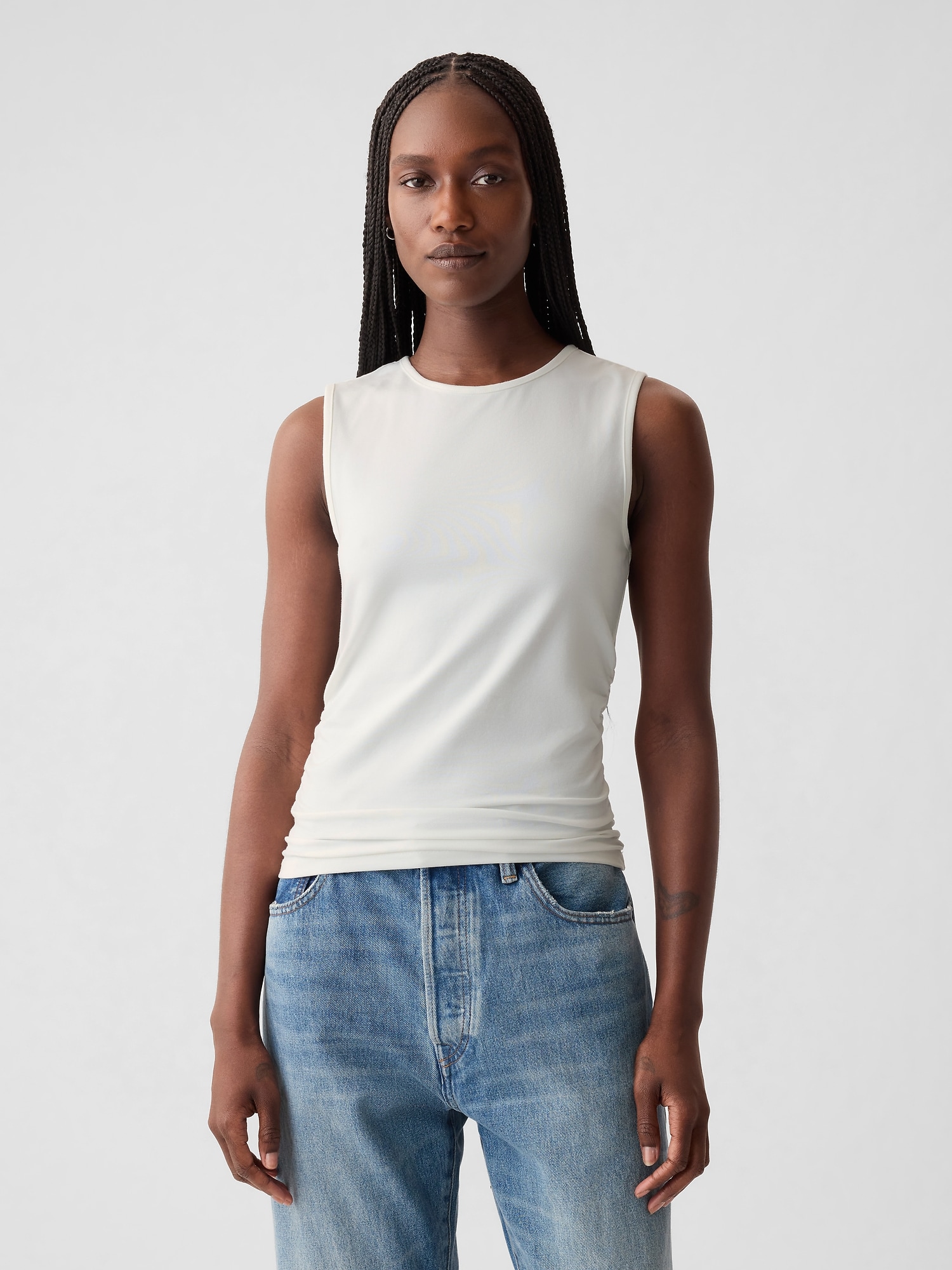 Compact Jersey Cropped Tank Top