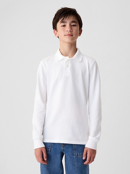 Image number 1 showing, Kids Organic Cotton Uniform Polo Shirt