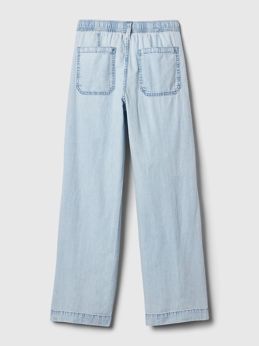 Image number 8 showing, Wide-Leg Denim Pull-On Pants