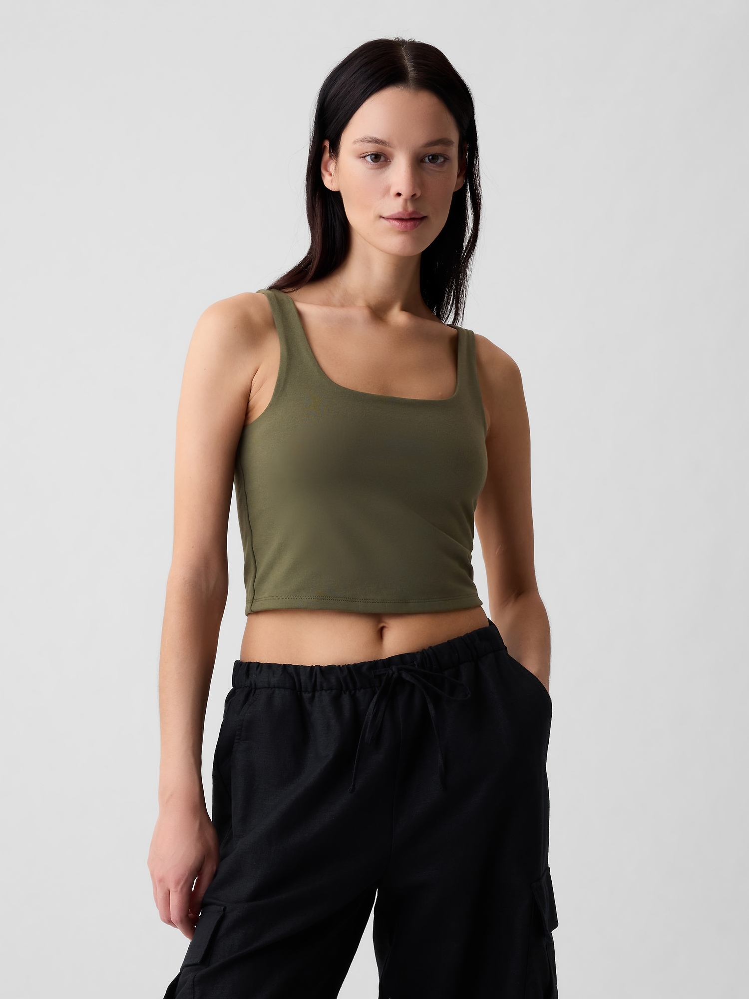 Camisole courte en jersey compact