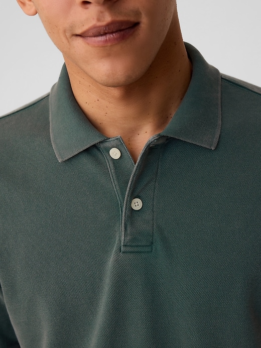 Image number 8 showing, Washed Pique Polo Shirt