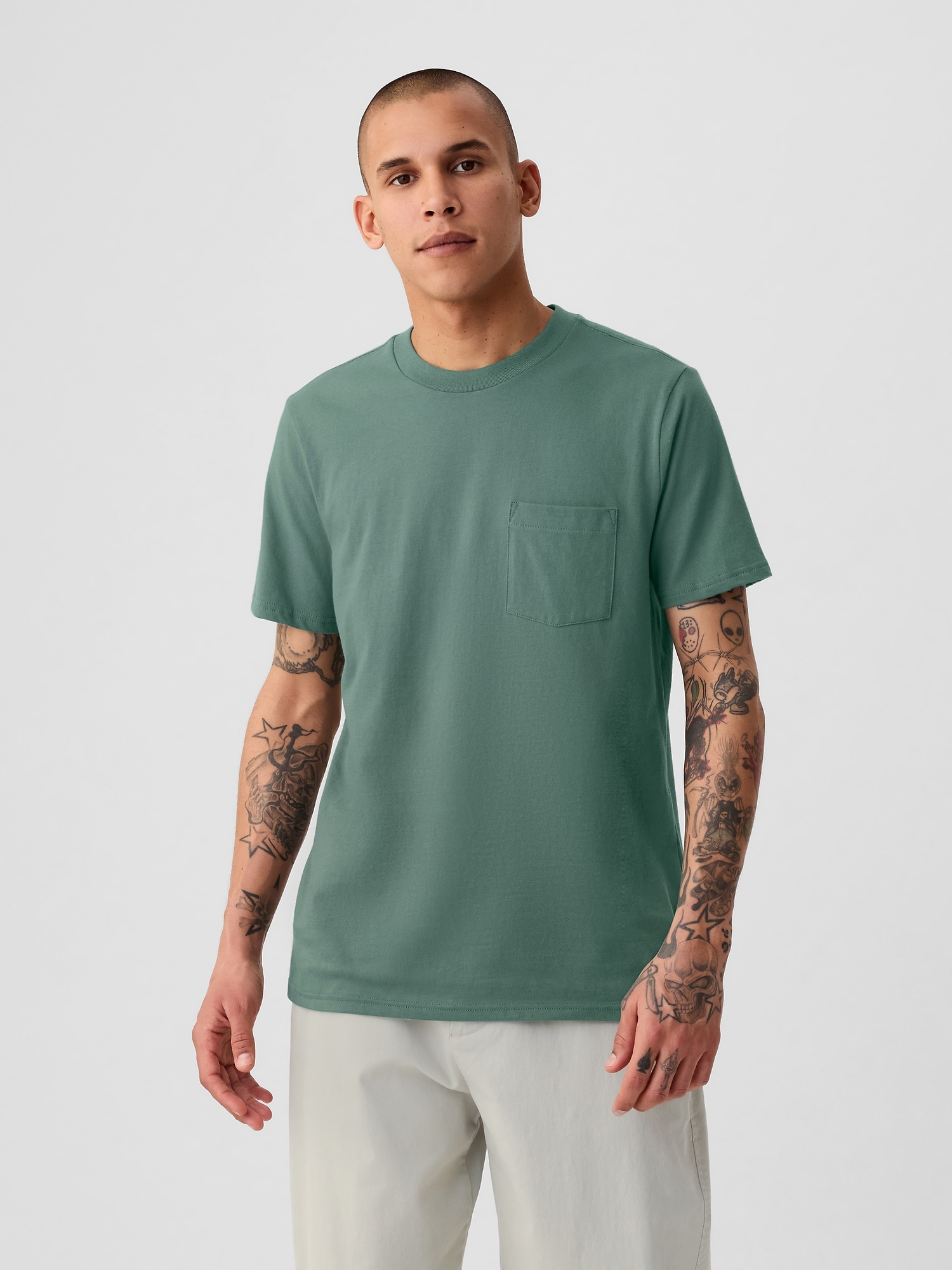 Organic Cotton Pocket T-Shirt - Green