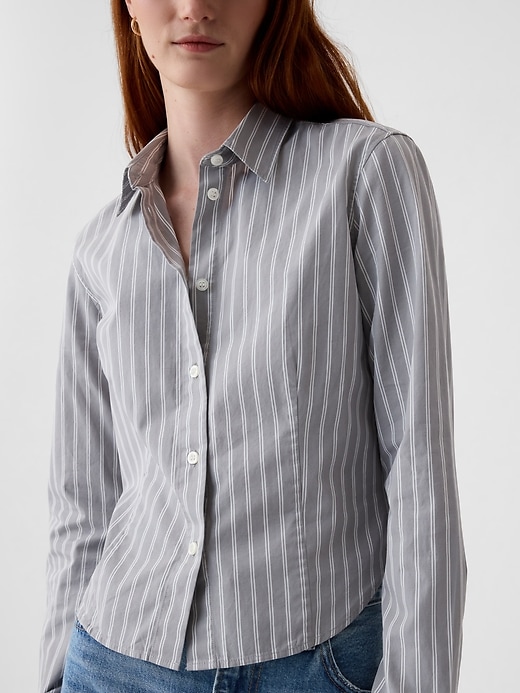 Image number 8 showing, Organic Cotton Cropped Shirt