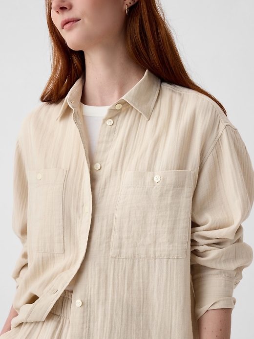 Image number 4 showing, Crinkle Gauze Big Shirt