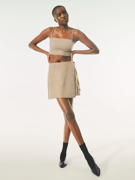 Image number 8 showing, Linen-Cotton Wrap Mini Skirt