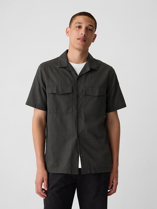 Image number 1 showing, Linen-Cotton Utility Shirt