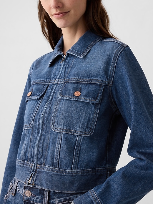 Image number 3 showing, GapHeritage Cropped Denim Jacket