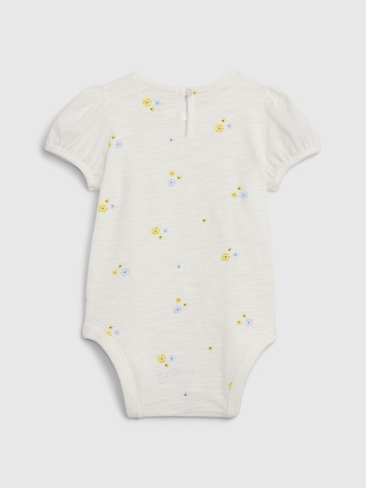 Image number 2 showing, Baby Puff Sleeve Floral Bodysuit