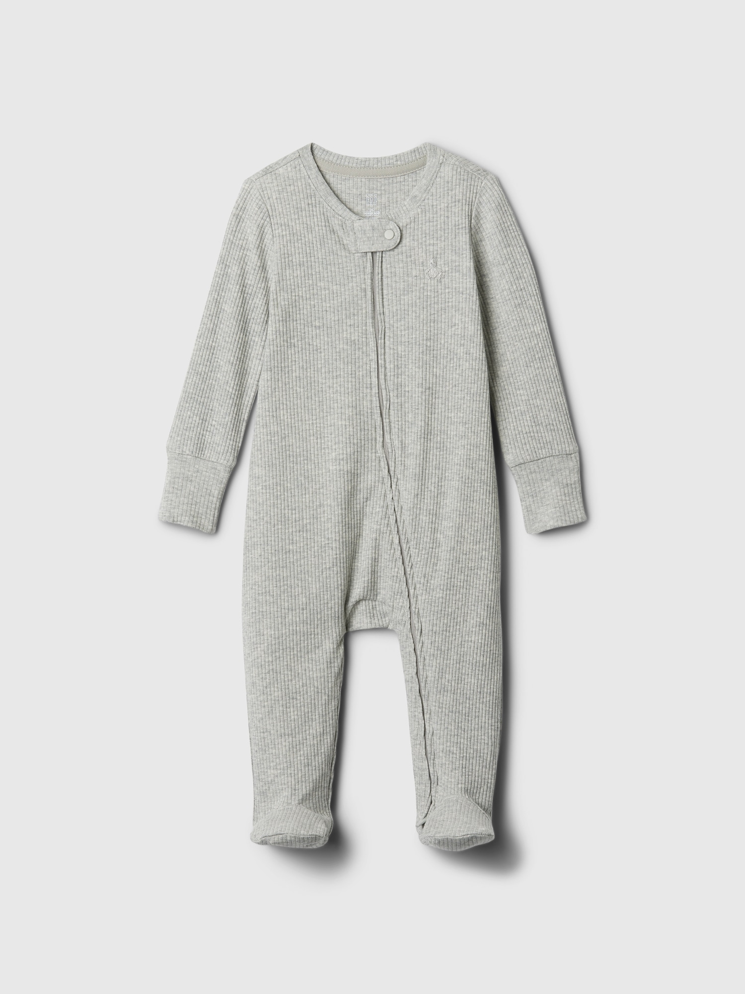 Baby First Favorites TinyRib Footed One-Piece - Gray