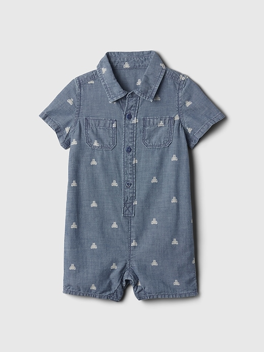 Image number 3 showing, Baby Denim Shorty One-Piece