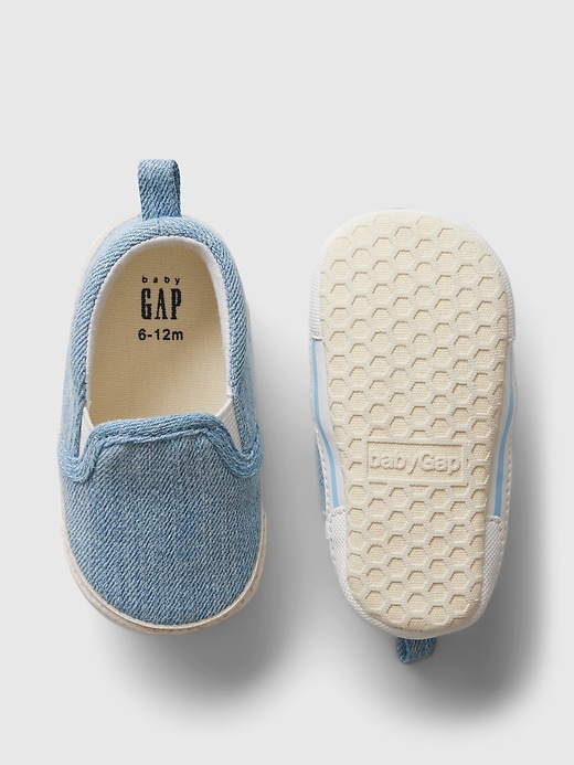 Image number 3 showing, Baby Denim Slip-On Shoes