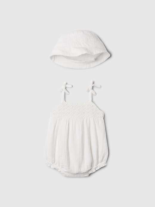 Image number 1 showing, Baby Crinkle Gauze Bubble One-Piece