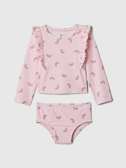 Image number 1 showing, babyGap Ruffle Rash Guard Two-Piece