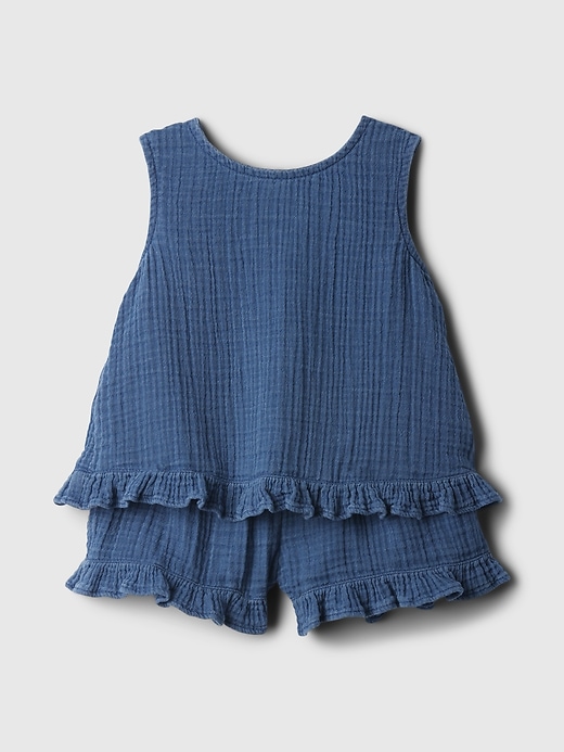 Image number 1 showing, babyGap Crinkle Gauze Ruffle Outfit Set