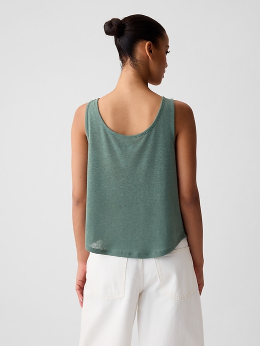 Image number 2 showing, Linen-Blend Henley Tank Top