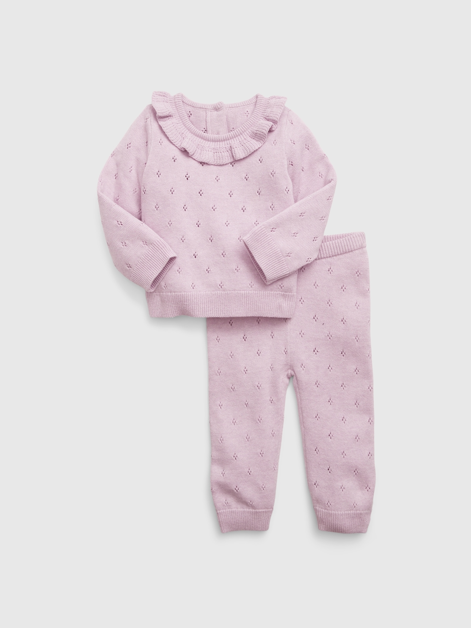 Baby Pointelle Sweater Outfit Set