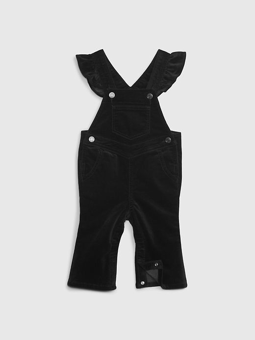 Image number 1 showing, Baby Velvet Ruffle Flare Overalls