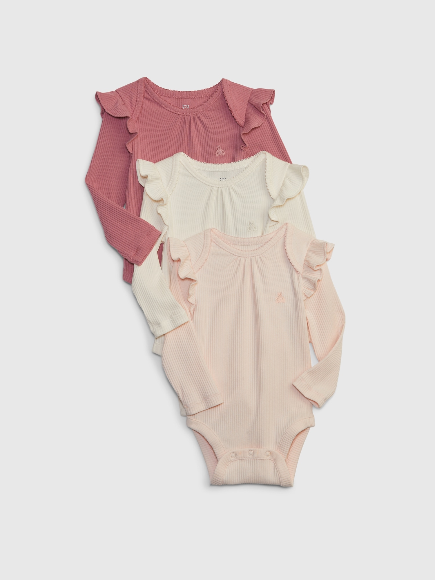 Baby First Favorites TinyRib Bodysuit (3-Pack) - Pink