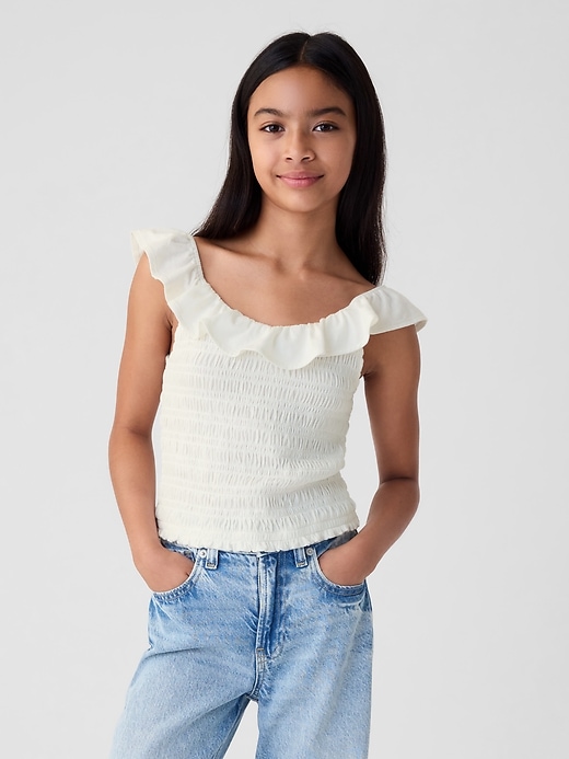 Image number 1 showing, Kids Ruffle Smocked Tank Top