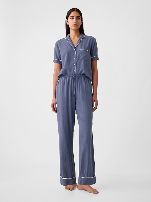 Image number 3 showing, Linen-Blend PJ Pants