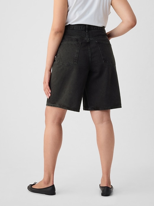 Image number 6 showing, 11.5" Mid Rise Longline Denim Shorts