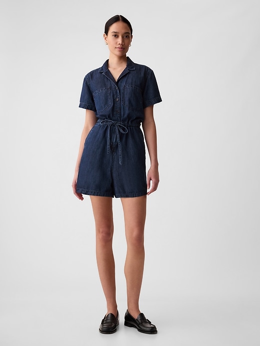 Image number 1 showing, Denim Romper