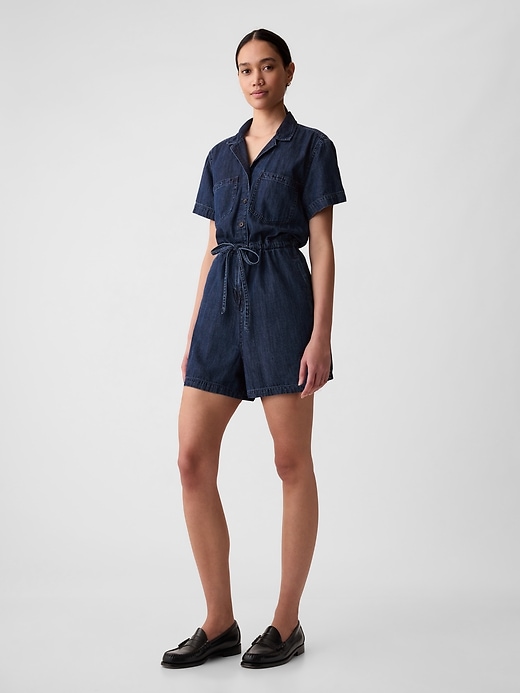 Image number 3 showing, Denim Romper