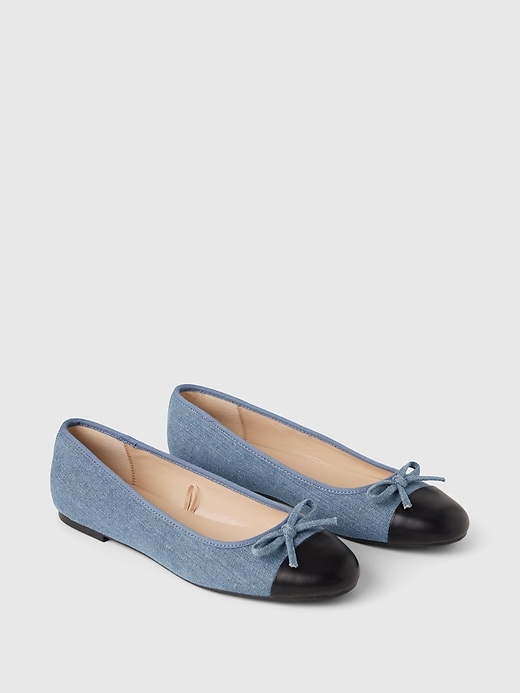 Image number 2 showing, Denim Ballet Flats