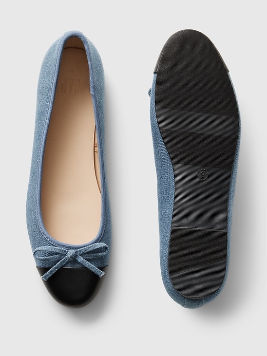 Image number 3 showing, Denim Ballet Flats