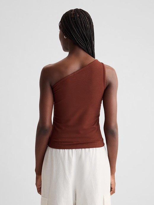 Image number 2 showing, Modern One-Shoulder Cropped Tank Top