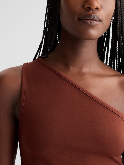 Image number 4 showing, Modern One-Shoulder Cropped Tank Top