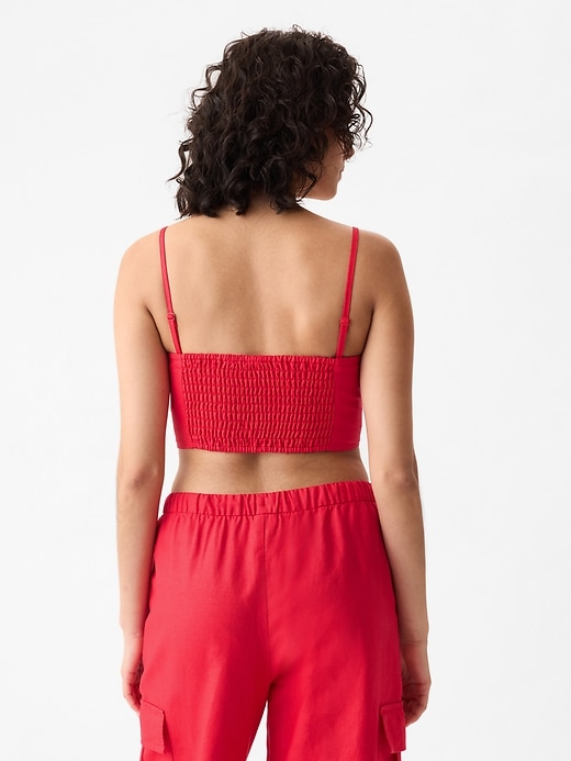 Image number 2 showing, Linen-Cotton Cropped Tube Top