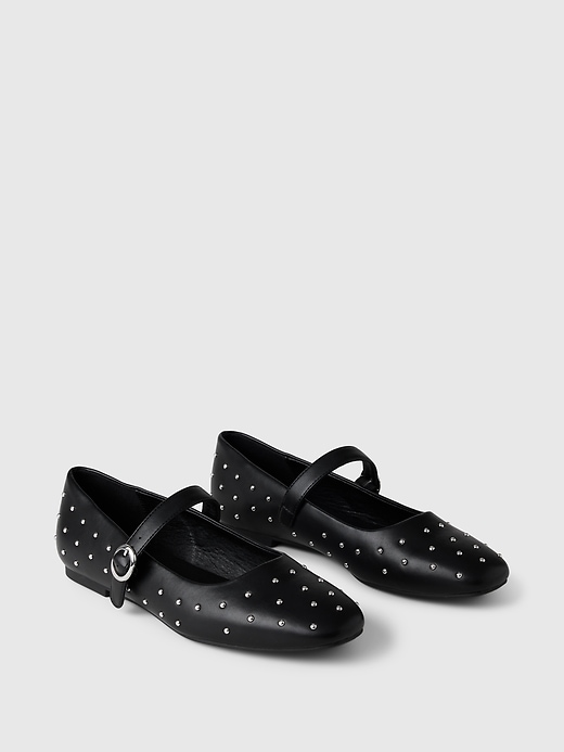 Image number 2 showing, Studded Vegan Leather Ballet Flats